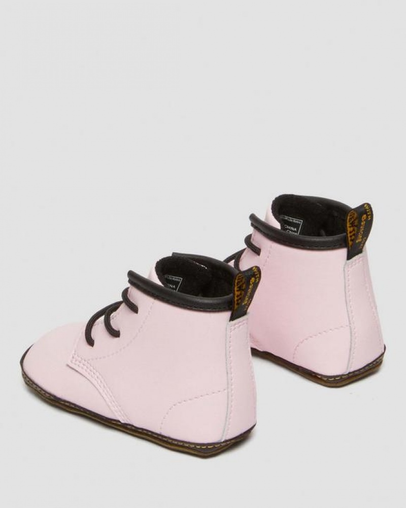 Pink Kids' Dr Martens Newborn 1460 Auburn Leather Booties Boots | USA_Dr83848