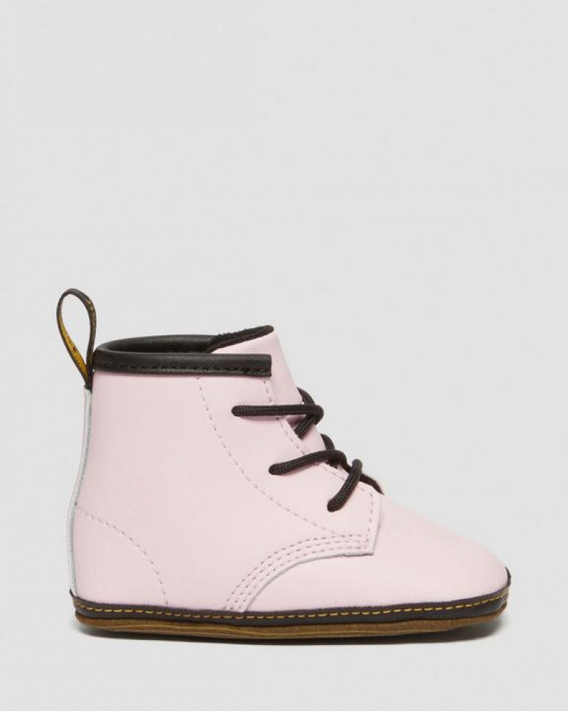 Pink Kids' Dr Martens Newborn 1460 Auburn Leather Booties Boots | USA_Dr83848