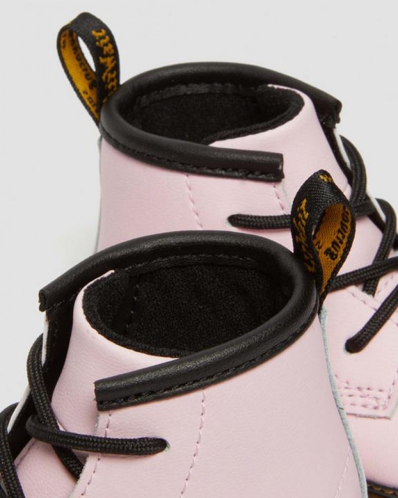 Pink Kids' Dr Martens Newborn 1460 Auburn Leather Booties Boots | USA_Dr83848