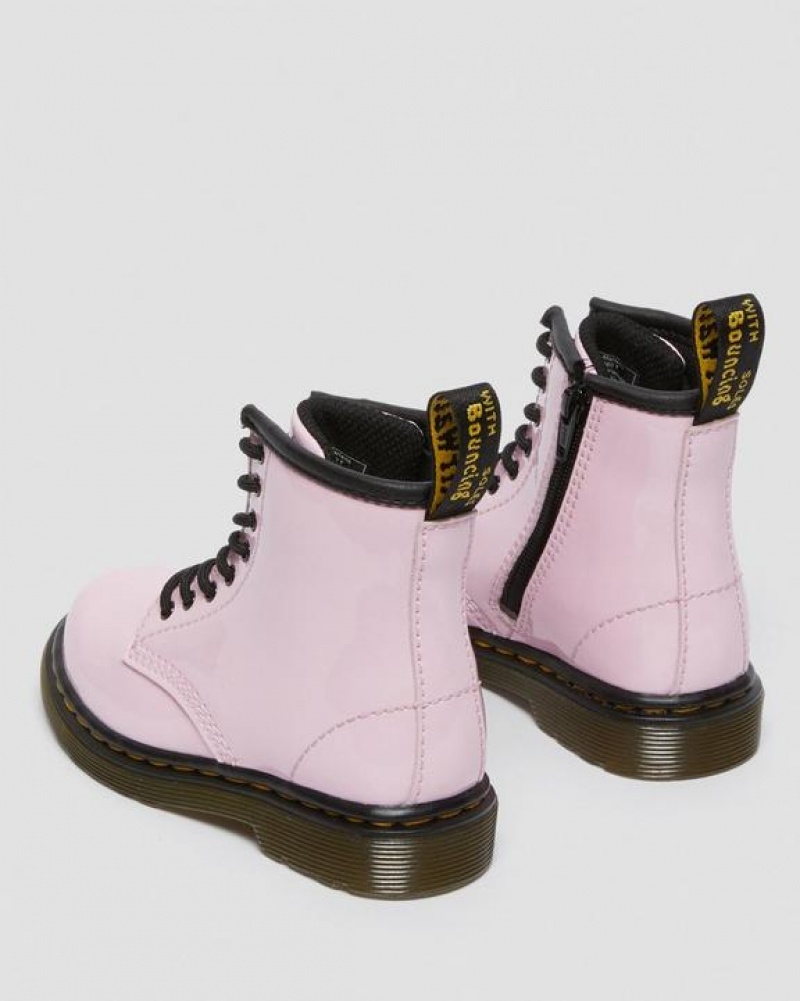 Pink Kids' Dr Martens Toddler 1460 Patent Leather Lace Up Boots | USA_Dr70052