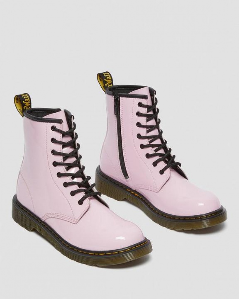 Pink Kids' Dr Martens Youth 1460 Patent Leather Lace Up Boots | USA_Dr12730