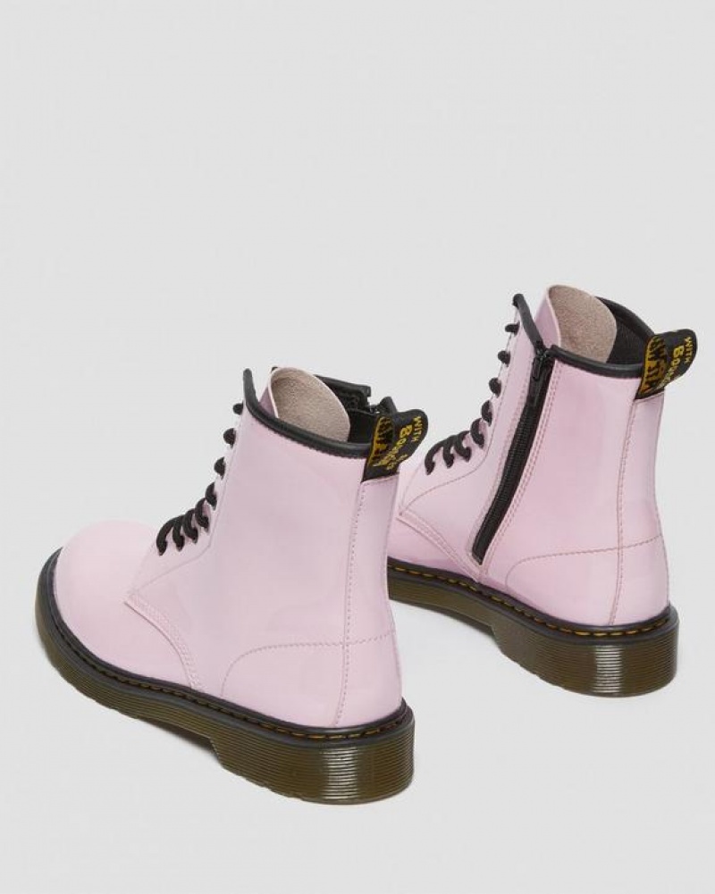 Pink Kids' Dr Martens Youth 1460 Patent Leather Lace Up Boots | USA_Dr12730