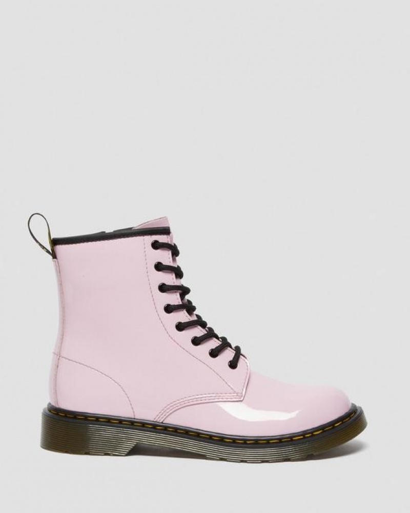 Pink Kids' Dr Martens Youth 1460 Patent Leather Lace Up Boots | USA_Dr12730