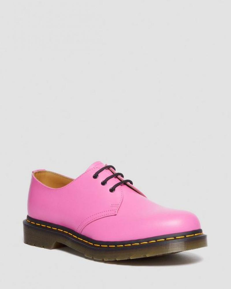 Pink Men\'s Dr Martens 1461 Smooth Leather Oxford Shoes | USA_Dr56403