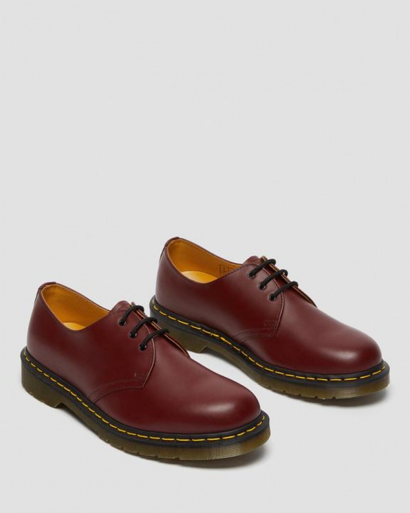 Pink Red Men's Dr Martens 1461 Smooth Leather Oxford Shoes | USA_Dr76078