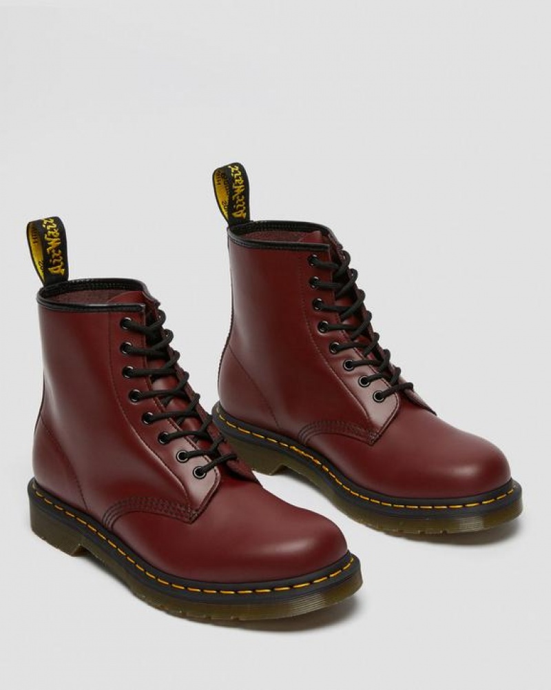 Pink Red Women's Dr Martens 1460 Smooth Leather Lace Up Boots | USA_Dr10657