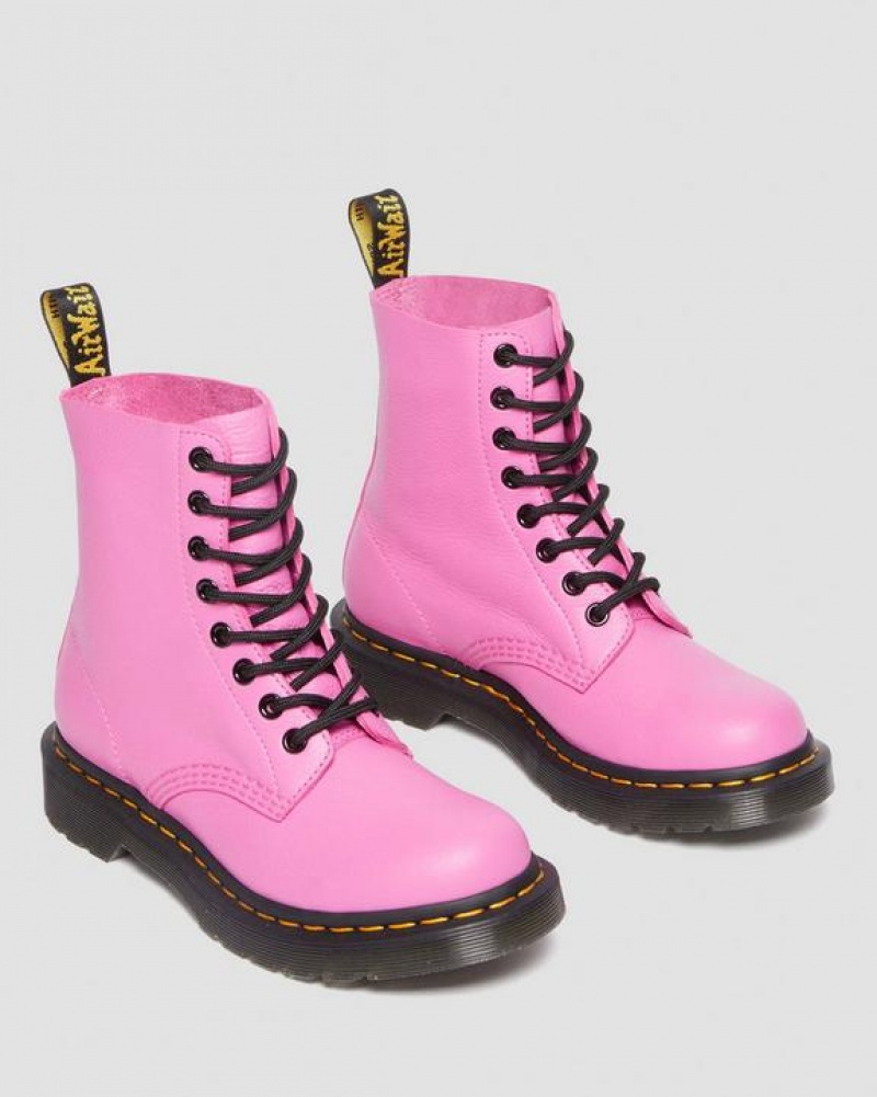 Pink Women's Dr Martens 1460 Women's Pascal Virginia Leather Boots | USA_Dr88004