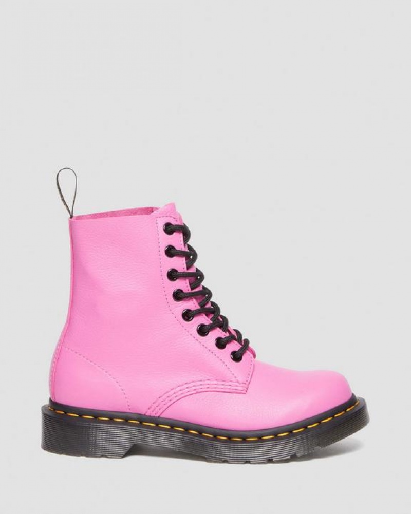 Pink Women's Dr Martens 1460 Women's Pascal Virginia Leather Boots | USA_Dr88004