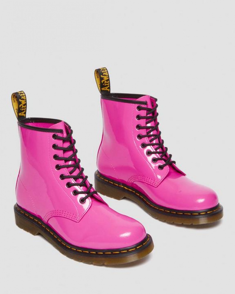 Pink Women's Dr Martens 1460 Women's Patent Leather Lace Up Boots | USA_Dr35736