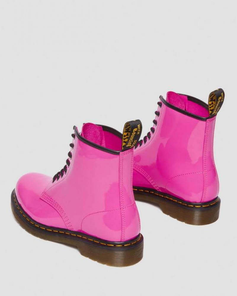 Pink Women's Dr Martens 1460 Women's Patent Leather Lace Up Boots | USA_Dr35736