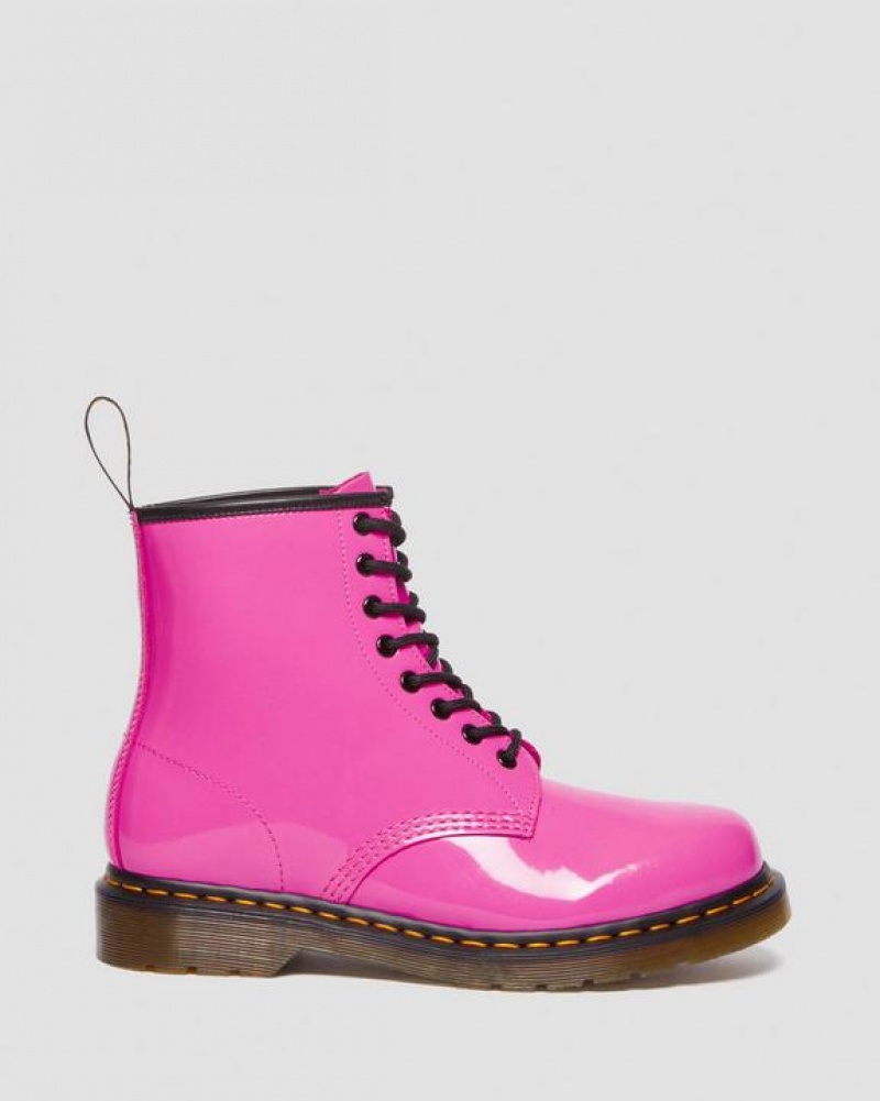 Pink Women's Dr Martens 1460 Women's Patent Leather Lace Up Boots | USA_Dr35736