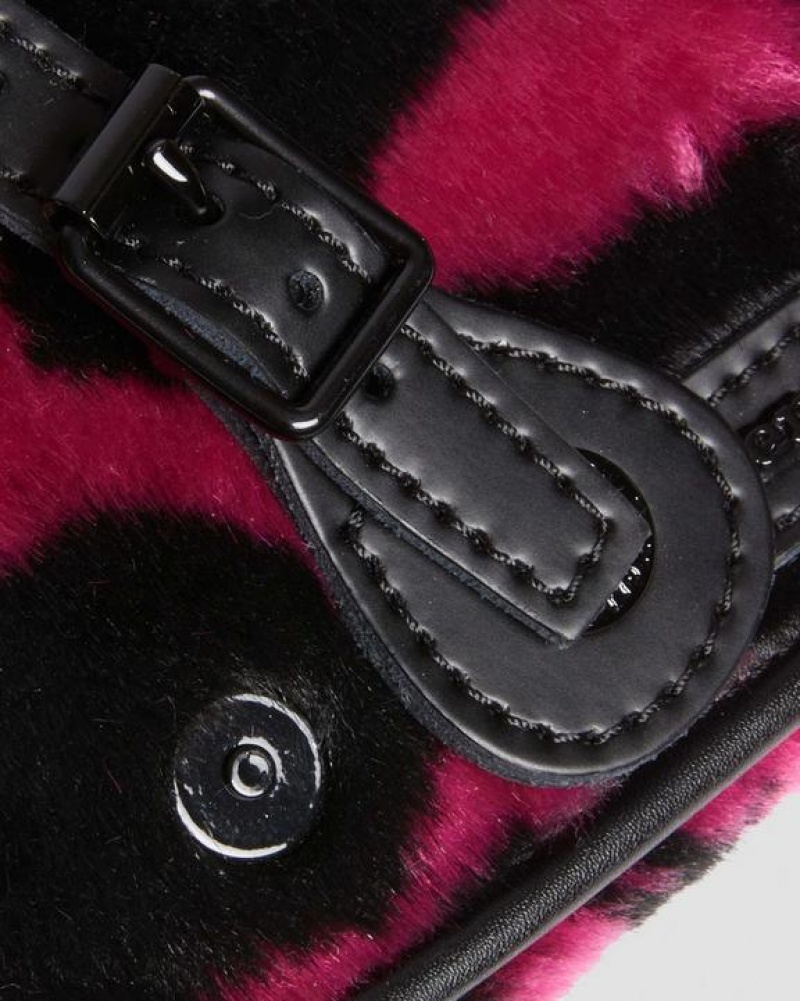 Pink / Black Accessories Dr Martens 7 Inch Faux Fur Cow Print Crossbody Bags | USA_Dr29498