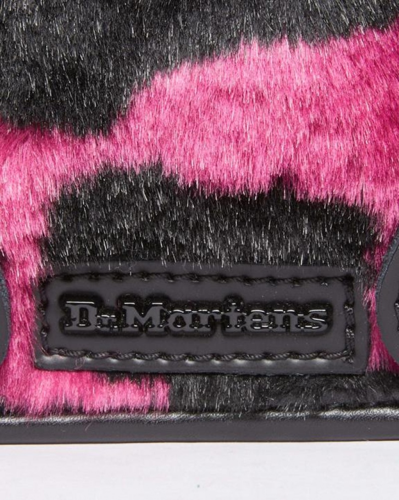 Pink / Black Accessories Dr Martens 7 Inch Faux Fur Cow Print Crossbody Bags | USA_Dr29498