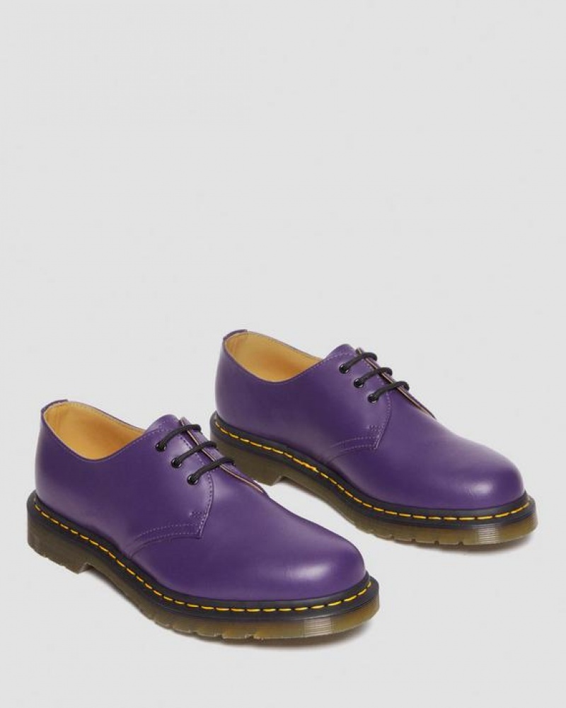 Purple Men's Dr Martens 1461 Smooth Leather Oxford Shoes | USA_Dr54573