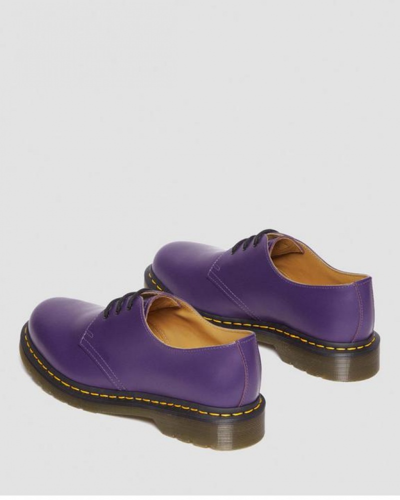 Purple Men's Dr Martens 1461 Smooth Leather Oxford Shoes | USA_Dr54573