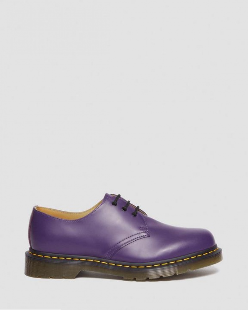 Purple Men's Dr Martens 1461 Smooth Leather Oxford Shoes | USA_Dr54573