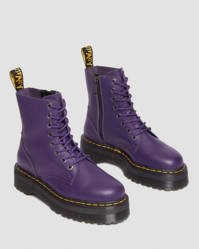 Purple Men's Dr Martens Jadon III Boot Pisa Leather Platform Shoes | USA_Dr10822