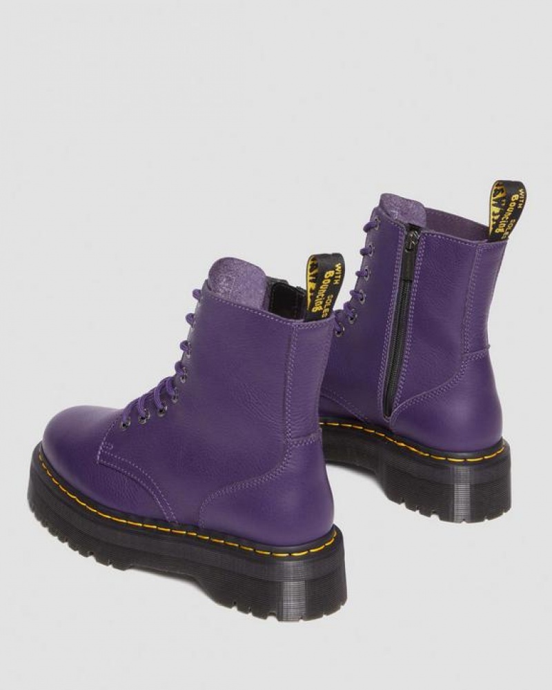 Purple Men's Dr Martens Jadon III Boot Pisa Leather Platform Shoes | USA_Dr10822