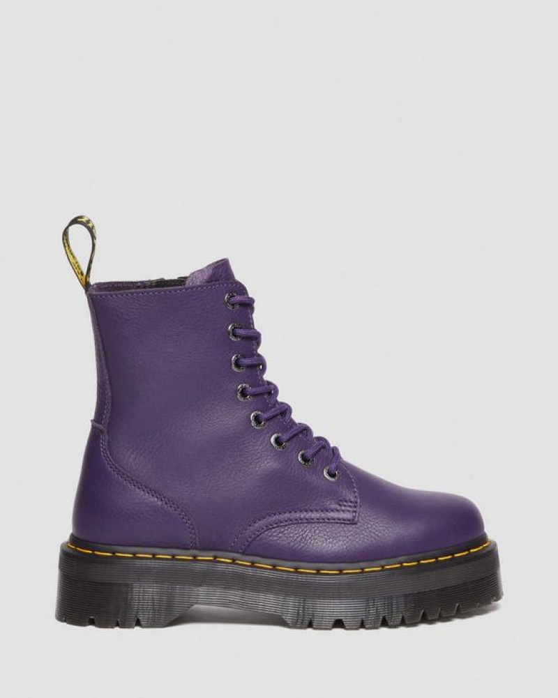 Purple Men's Dr Martens Jadon III Boot Pisa Leather Platform Shoes | USA_Dr10822