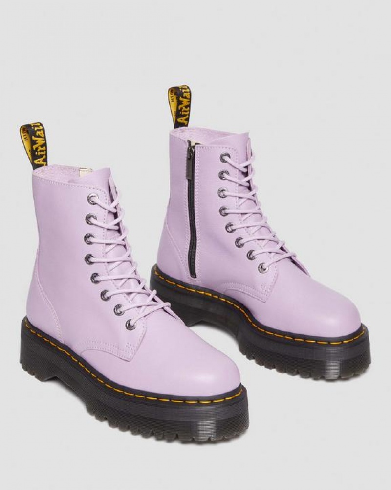 Purple Men's Dr Martens Jadon III Boot Pisa Leather Platform Shoes | USA_Dr14239