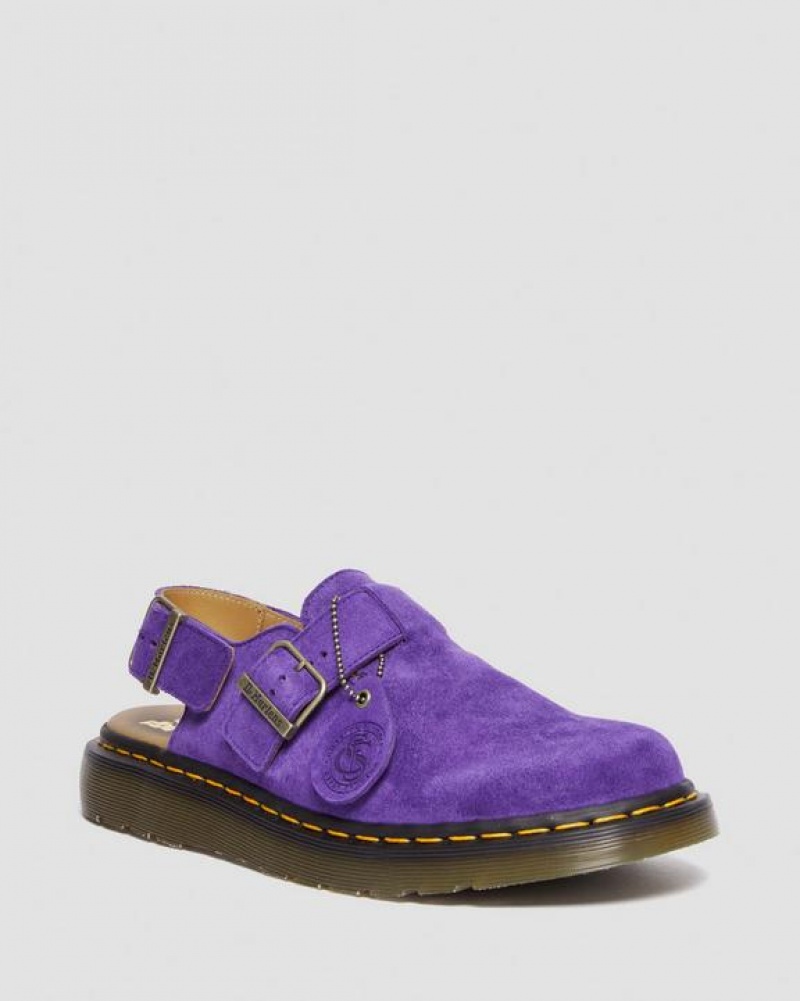 Purple Men\'s Dr Martens Jorge Made in England Suede Slingback Shoes | USA_Dr48871