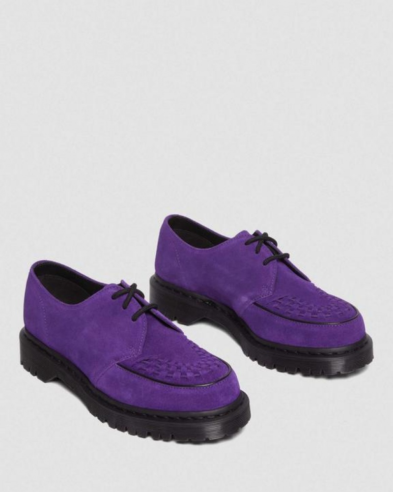 Purple Men's Dr Martens Ramsey Supreme Suede Creepers Shoes | USA_Dr22647