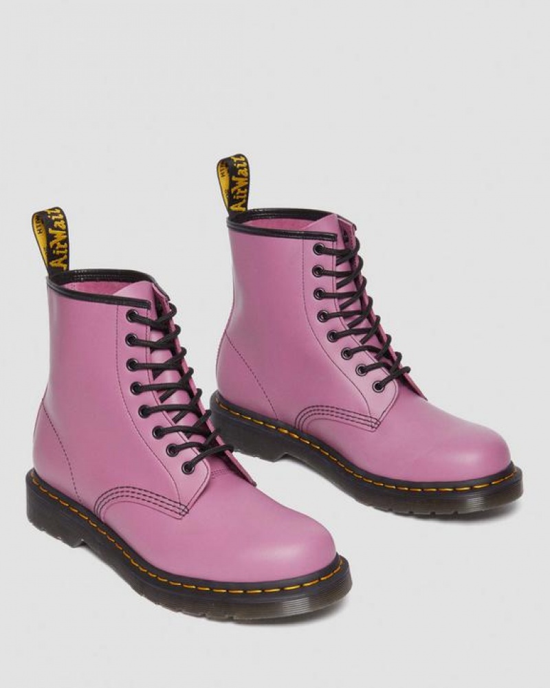 Purple Women's Dr Martens 1460 Smooth Leather Lace Up Boots | USA_Dr14254