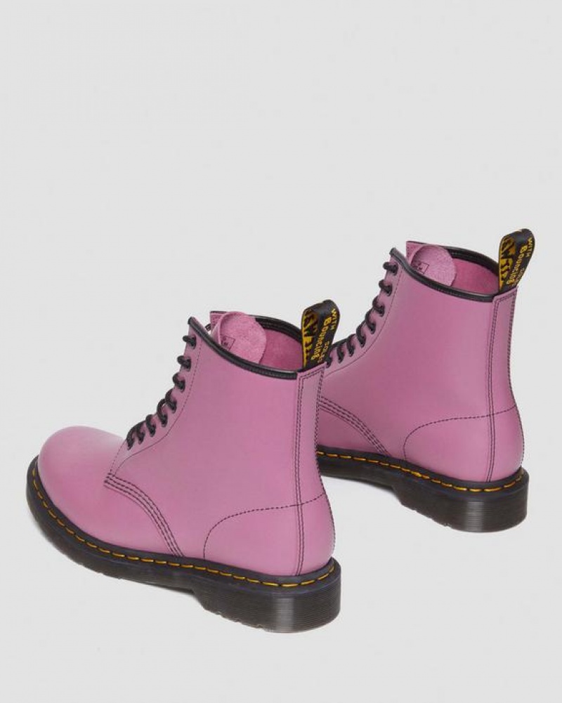 Purple Women's Dr Martens 1460 Smooth Leather Lace Up Boots | USA_Dr14254