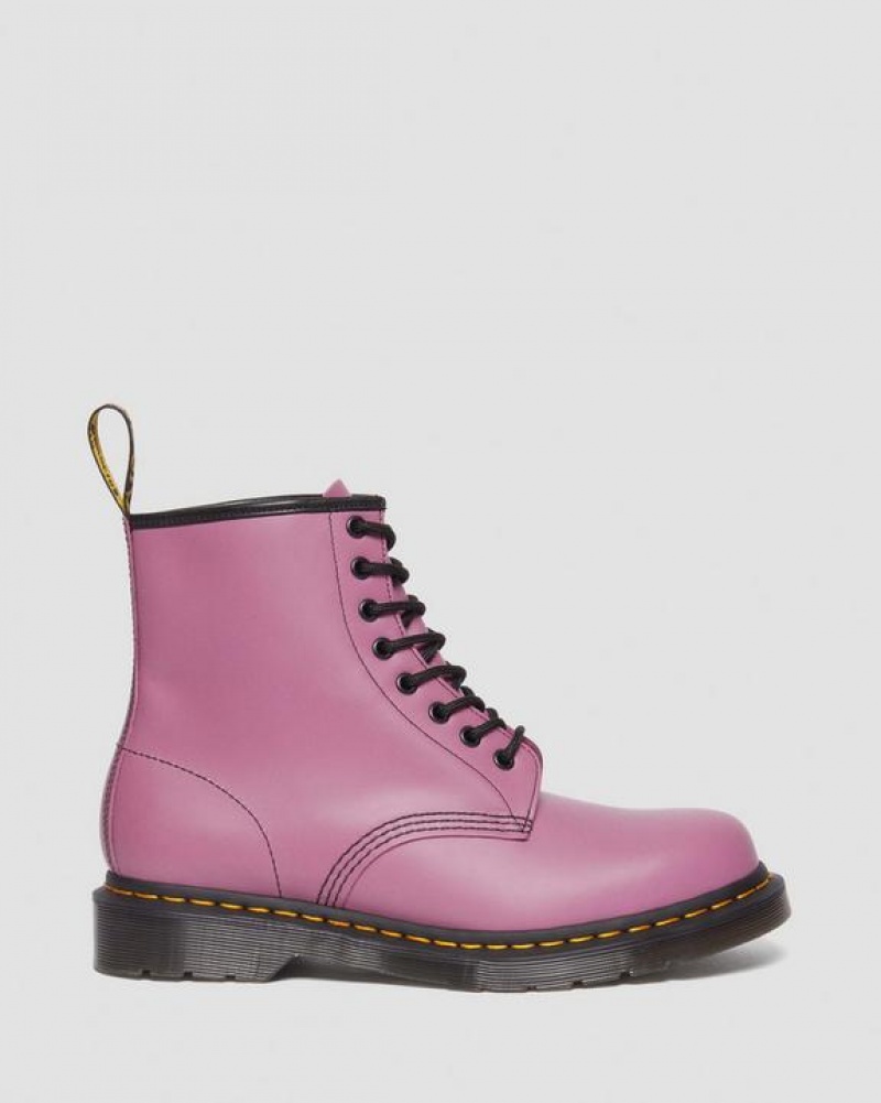 Purple Women's Dr Martens 1460 Smooth Leather Lace Up Boots | USA_Dr14254