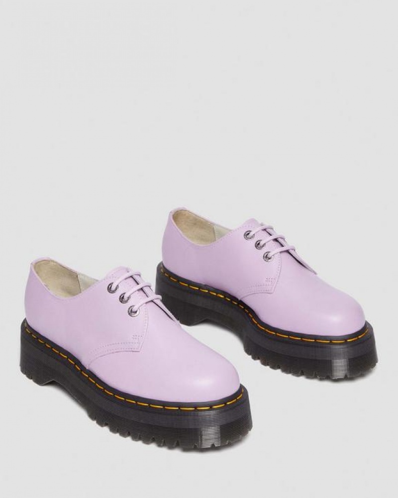 Purple Women's Dr Martens 1461 II Pisa Leather Platform Shoes | USA_Dr80587