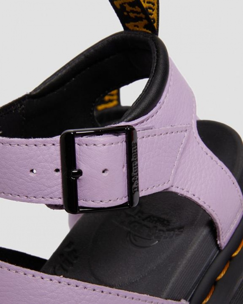 Purple Women's Dr Martens Blaire Women's Pisa Leather Strap Sandals | USA_Dr94131