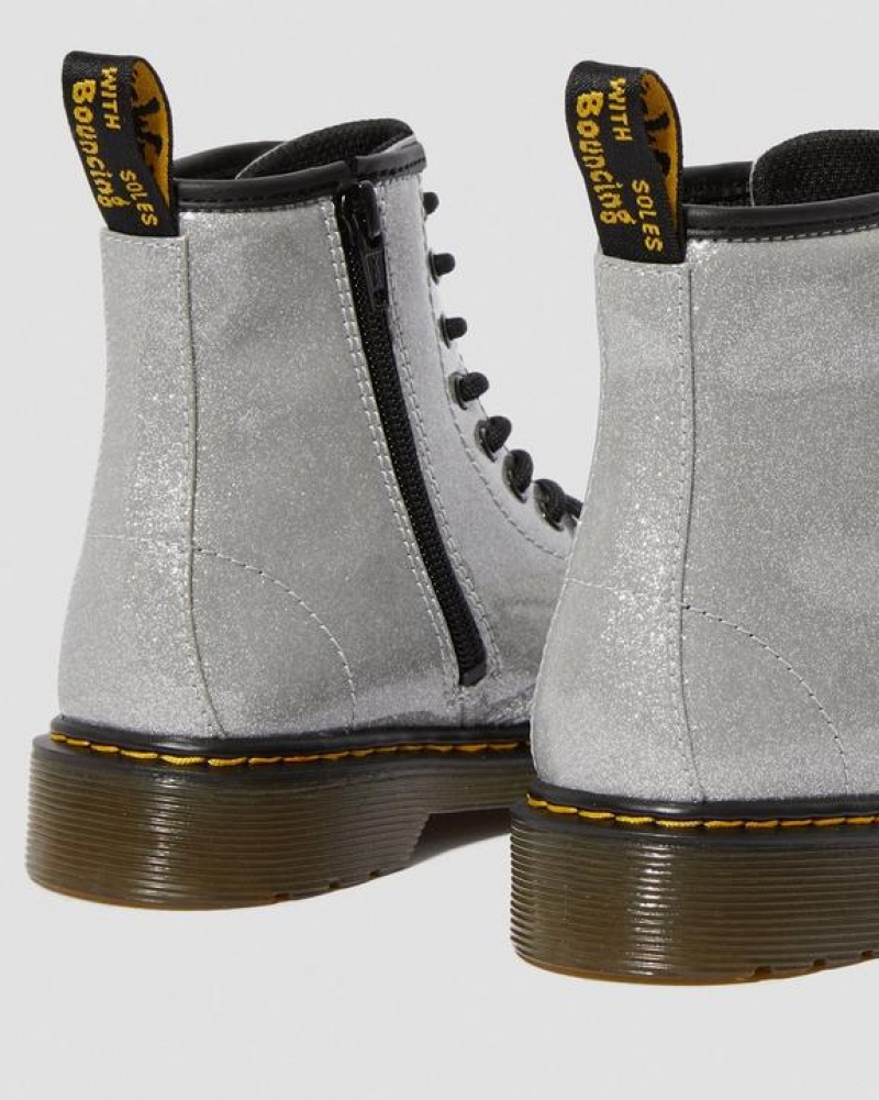 Silver Kids' Dr Martens Junior 1460 Glitter Lace Up Boots | USA_Dr54698