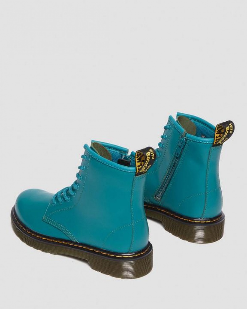 Turquoise Green Kids' Dr Martens Junior 1460 Leather Lace Up Boots | USA_Dr13058