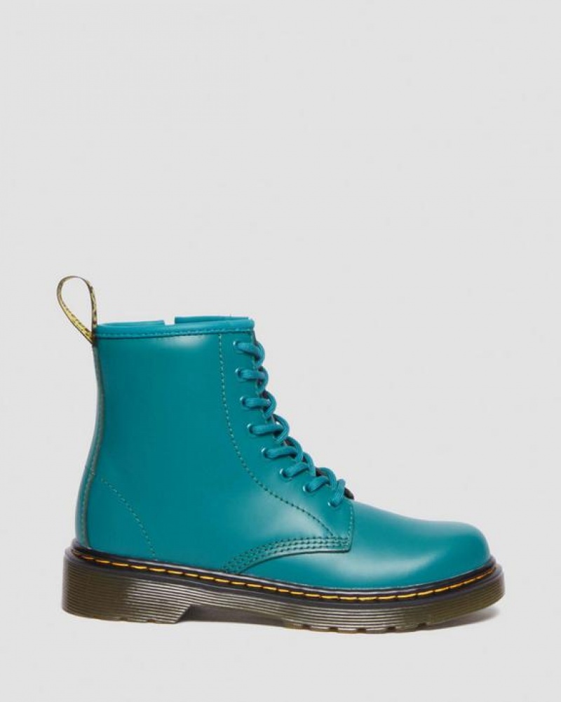 Turquoise Green Kids' Dr Martens Junior 1460 Leather Lace Up Boots | USA_Dr13058