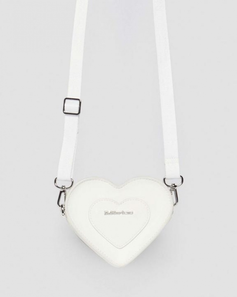 White Accessories Dr Martens Vegan Mini Heart Shaped Bags | USA_Dr57508