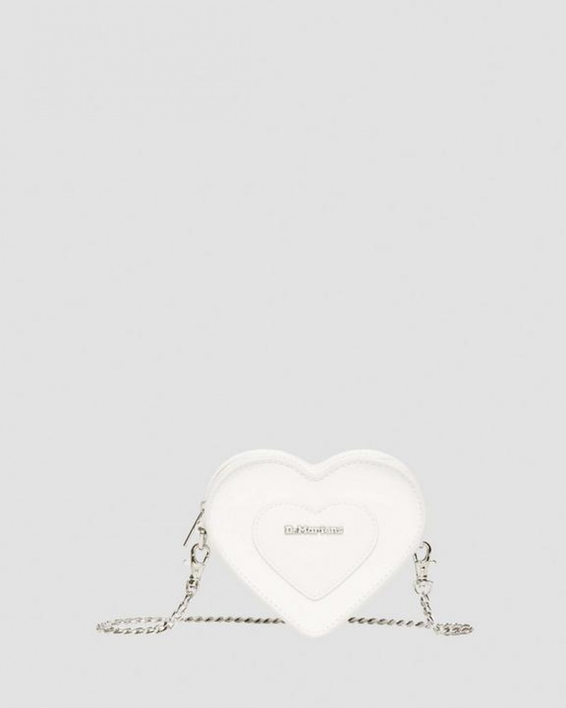 White Accessories Dr Martens Vegan Mini Heart Shaped Bags | USA_Dr57508