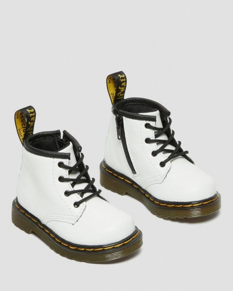 White Kids' Dr Martens Infant 1460 Leather Lace Up Boots | USA_Dr59621