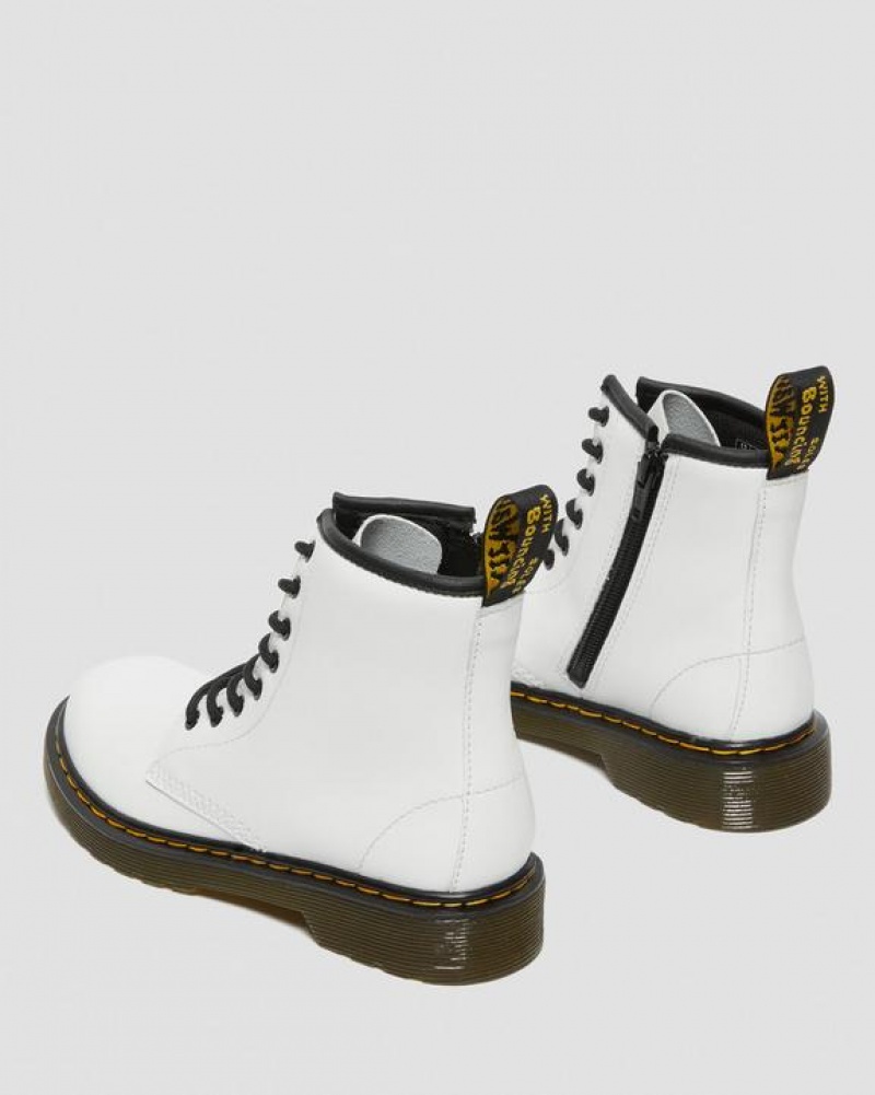 White Kids' Dr Martens Junior 1460 Leather Lace Up Boots | USA_Dr30570