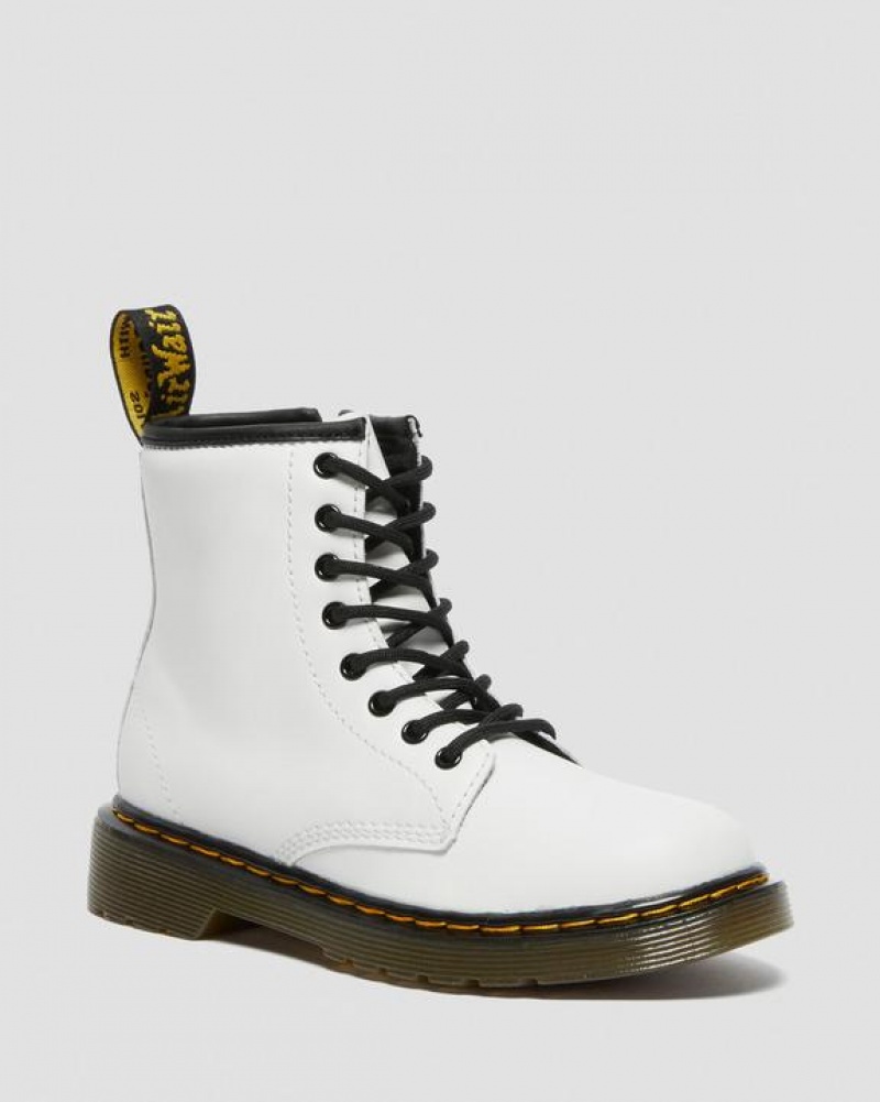 White Kids\' Dr Martens Junior 1460 Leather Lace Up Boots | USA_Dr30570