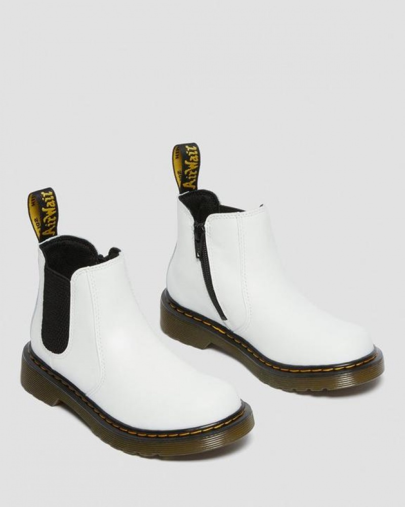 White Kids' Dr Martens Junior 2976 Leather Chelsea Boots | USA_Dr99268