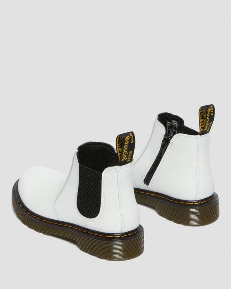 White Kids' Dr Martens Junior 2976 Leather Chelsea Boots | USA_Dr99268