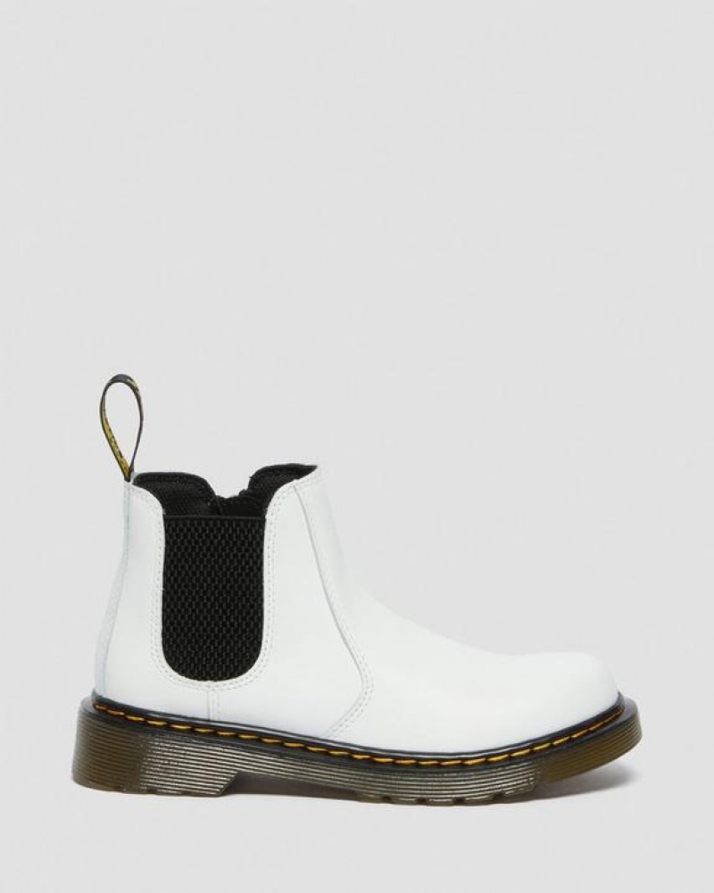 White Kids' Dr Martens Junior 2976 Leather Chelsea Boots | USA_Dr99268