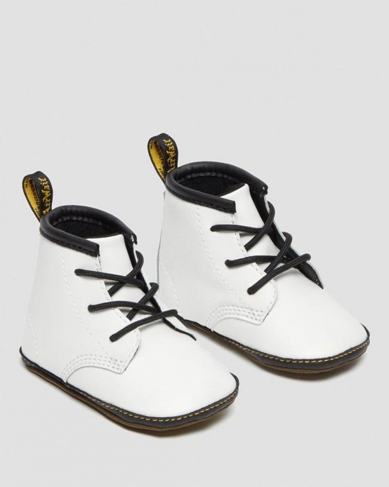 White Kids' Dr Martens Newborn 1460 Auburn Leather Booties Boots | USA_Dr36242