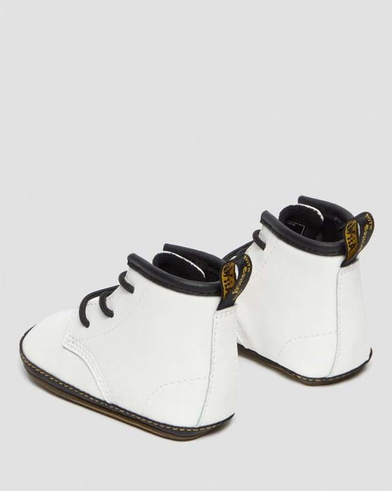 White Kids' Dr Martens Newborn 1460 Auburn Leather Booties Boots | USA_Dr36242