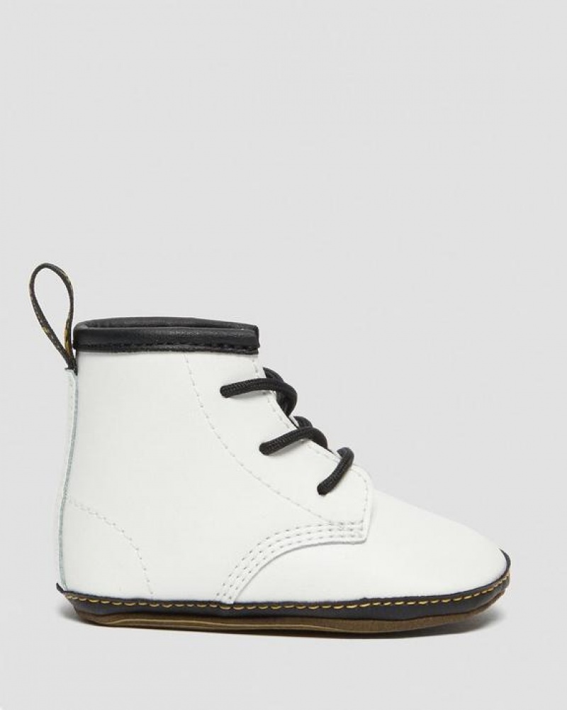 White Kids' Dr Martens Newborn 1460 Auburn Leather Booties Boots | USA_Dr36242