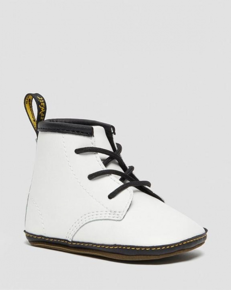 White Kids\' Dr Martens Newborn 1460 Auburn Leather Booties Boots | USA_Dr36242