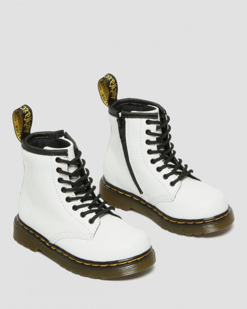 White Kids' Dr Martens Toddler 1460 Leather Lace Up Boots | USA_Dr56891