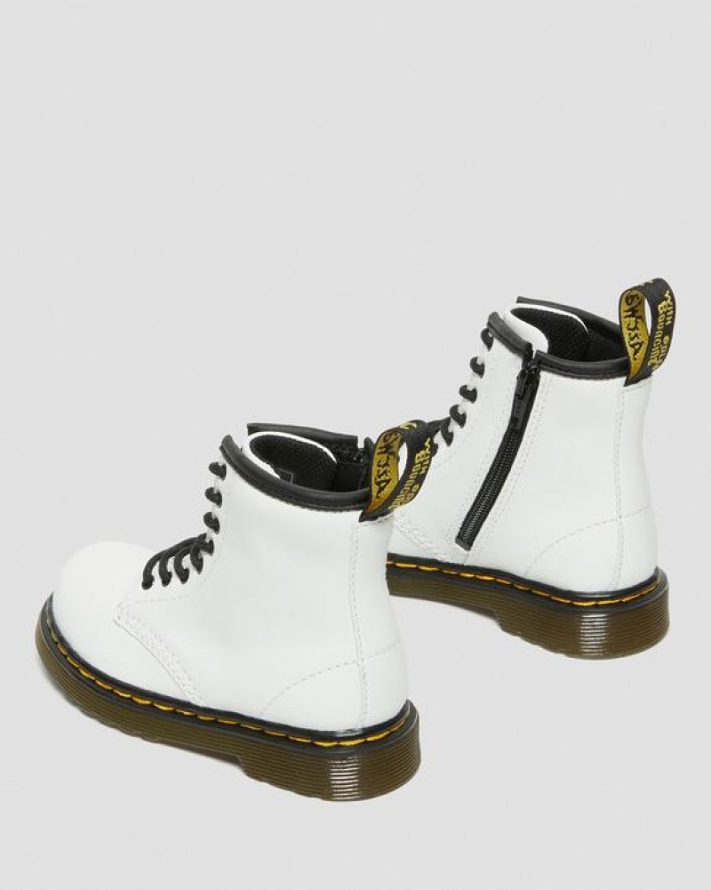 White Kids' Dr Martens Toddler 1460 Leather Lace Up Boots | USA_Dr56891