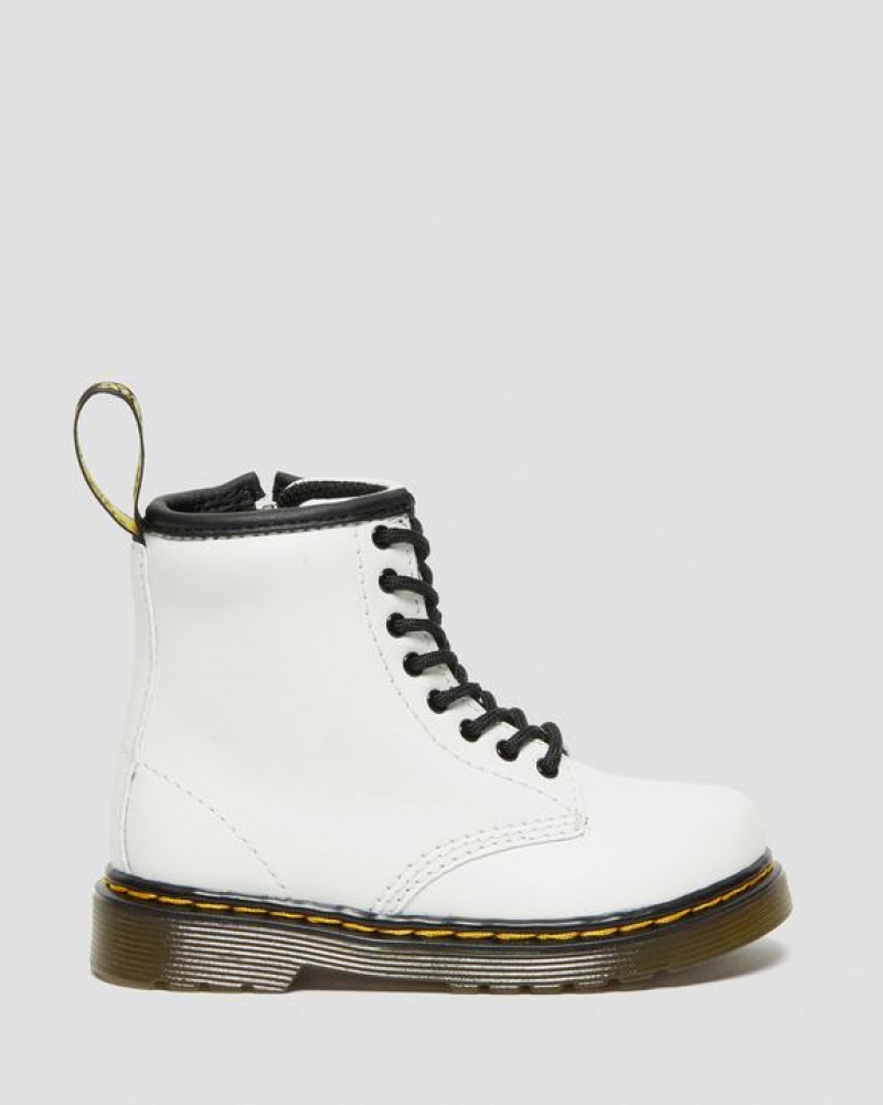 White Kids' Dr Martens Toddler 1460 Leather Lace Up Boots | USA_Dr56891