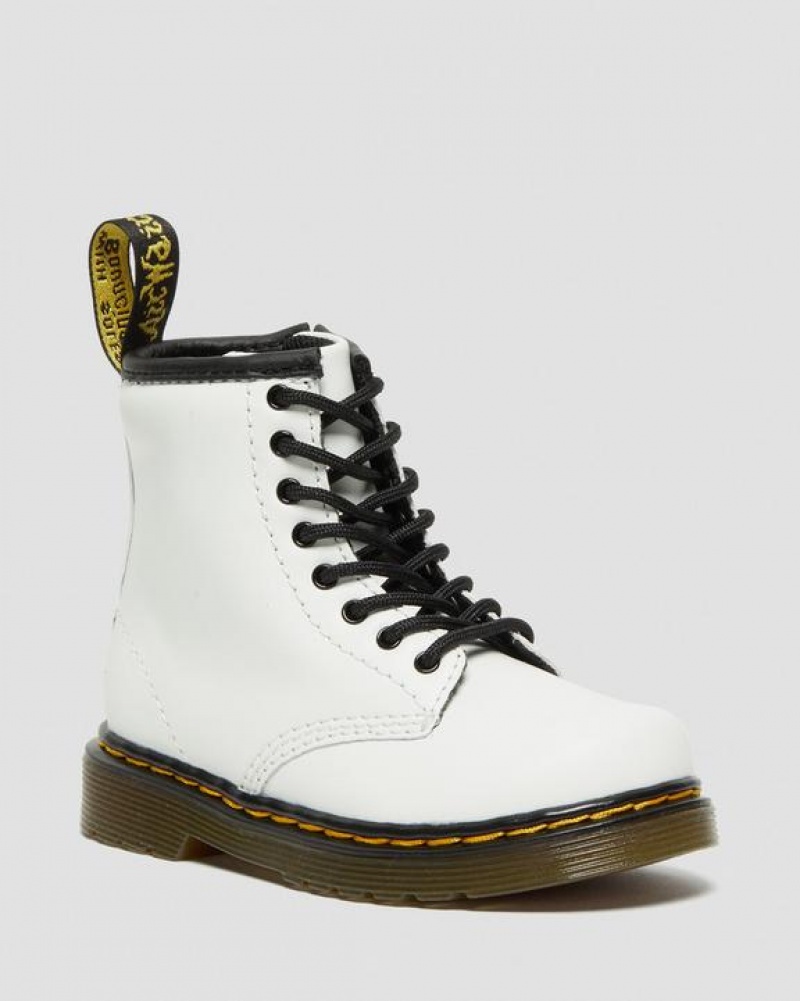 White Kids\' Dr Martens Toddler 1460 Leather Lace Up Boots | USA_Dr56891